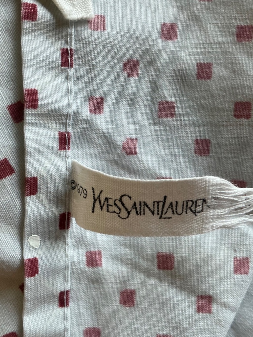 Vintage 80’s Yves Saint Laurent YSL Gray Utica Logo Twin Flat sheet *Defects* - Picture 2 of 10